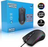 Gaming Muis – Ergonomisch – Optische Muis - Gaming Mouse – RGB Verlichting  – 6400 DPI - Bedraad
