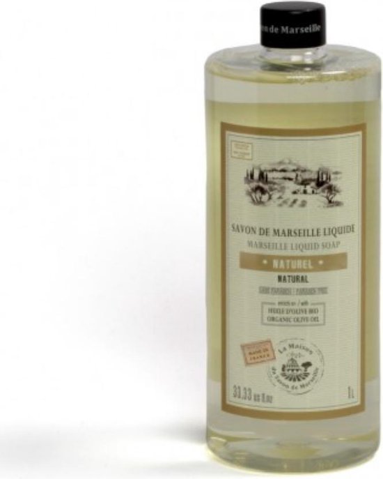 Savon Liquide de Marseille - Naturel 1L. - Huile d'olive bio - La Maison du  Savon de... | bol.com