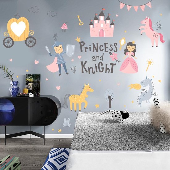 Licorne autocollant sticker mural chambre d'enfant garçon fille sticker mural princesse chambre de bébé décoration pour filles garçons cadeaux 