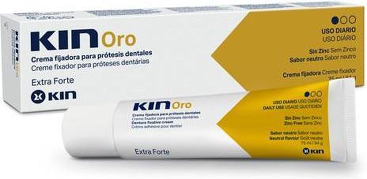 Kin Kin Oro Crema Fijadora Para Prótesis Dentales 75 Ml