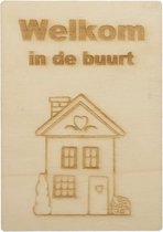 MemoryGift: Houten Kaart A6: Welkom in de buurt (Huis)