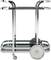 Bar trolley zwart glas zilver metaal (r-000SP33965)
