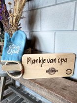 Broodplank Plankje van opa + Ovenhandschoen met de tekst `Voor de leukste en liefste opa`  / vaderdag / vaderdag cadeau / papa / opa