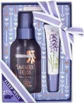 Heathcote & Ivory London Lavender Fields - Sleep Well Set - Pillow Mist (150ml) en kalmerende gel (15ml) - lavendel viooltjes hop - vegan