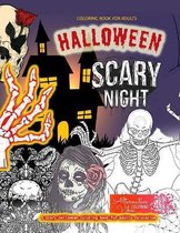 SCARY NIGHT HALLOWEEN coloring book for adults.