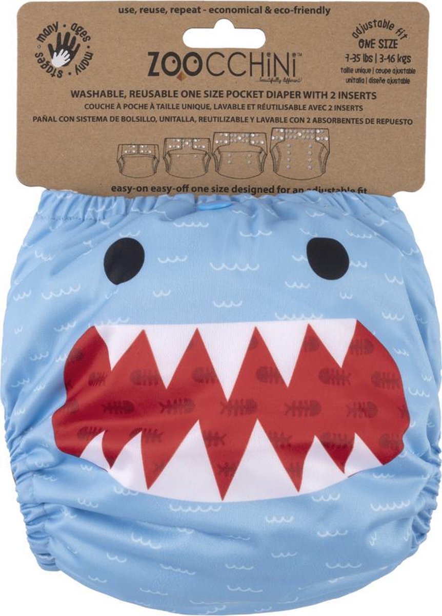 Zoocchini herbruikbare luier - Sherman the Shark