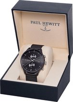 Paul Hewitt Chrono Line PH-C-B-BSS-5M - Horloge - Staal - Zwart - ø 42 mm