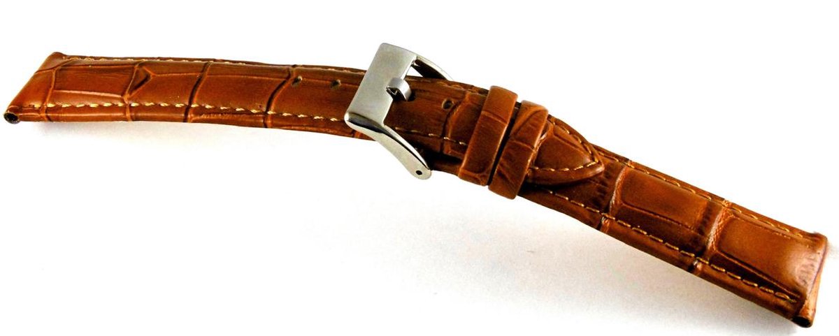Horlogeband-24mm-diloy-superior-echt leer-bruin-gevuld-croco-zacht-24 mm