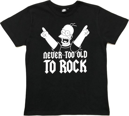 Logoshirt - T-shirt Unisex - The Simpsons - Never Too Old To Rock - Extra Small