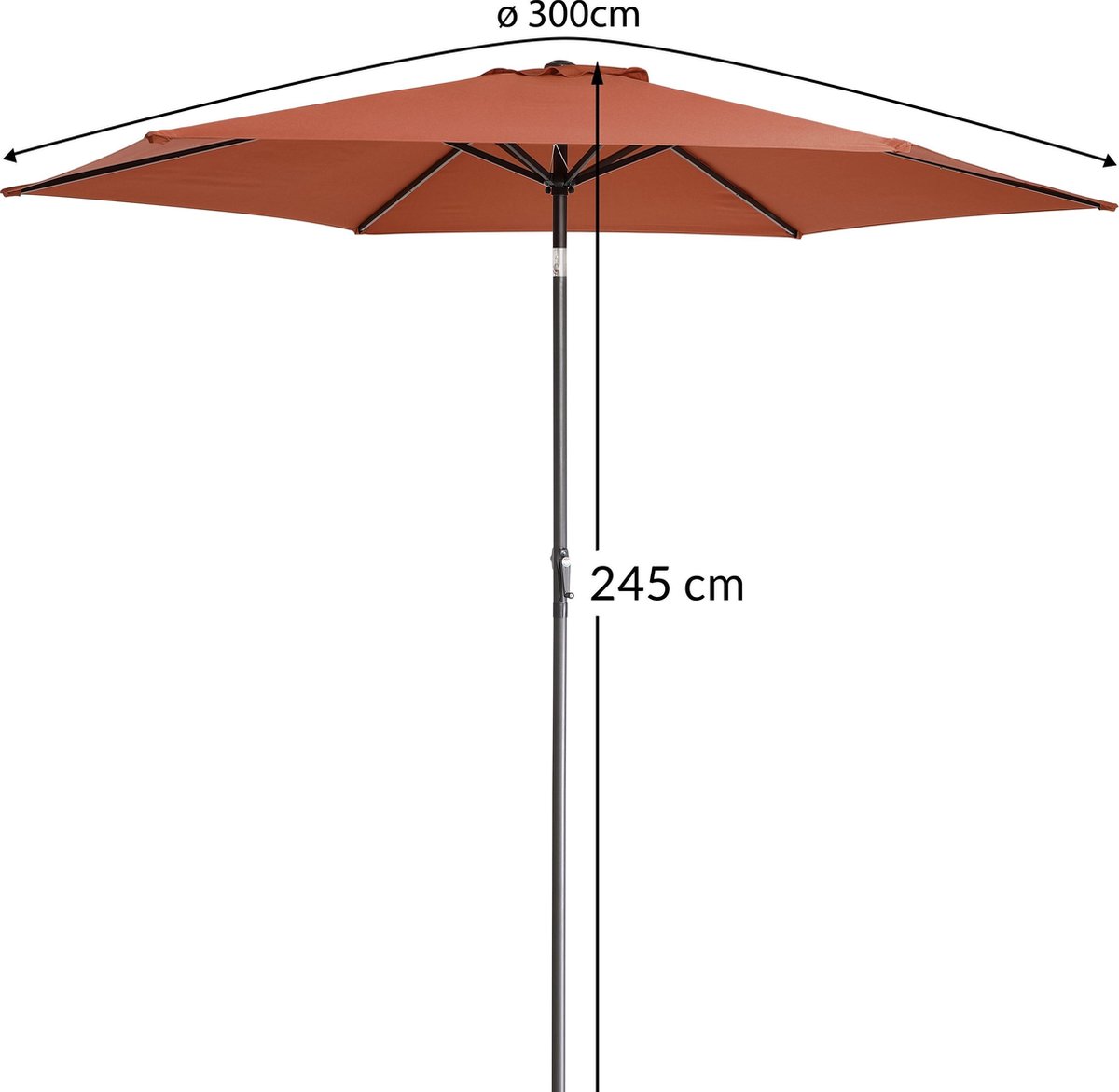 Kingsleeve Parasol Maïmi - LED Verlichting Kantelbaar 270cm - Crème
