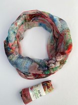 Foulard tube d'été peinture de fleurs classique 80% viscose avec 20% soie de matériau mince