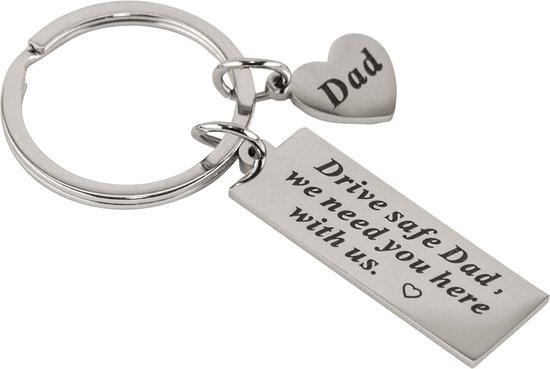 Porte-clés Drive Safe Dad For Dad Gift - Cadeaux de fête des pères - Amour - Driving Car - Safe Gift - Key Ring - Men - Key Chains - Car