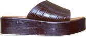 DWRS Label Dames Aruba slipper Bruin maat 38