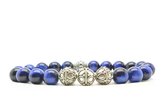 Beaddhism - Armband - Blauwe Tijger - Zilver - Yasa 3 - 8 mm - 21 cm