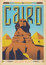 valentijn cadeautje voor hem / Vintage Steden Poster - Caïro - Wandposter 60 x 40 cm