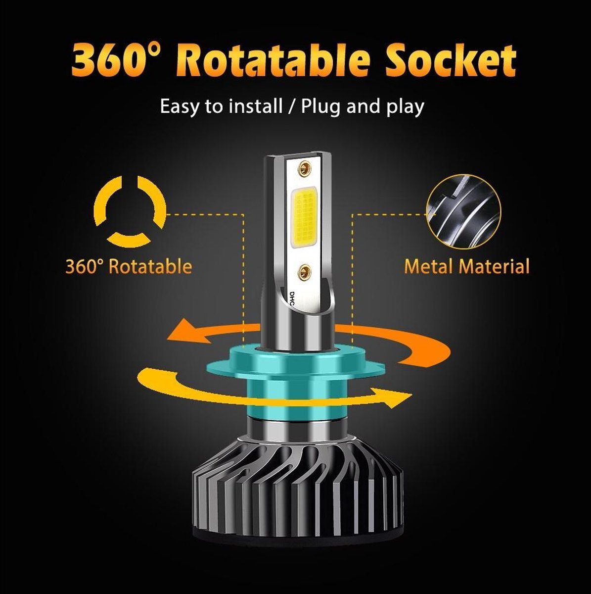 H7 LED Lampen 14000 Lumen (Set 2 stuks) - CANbus Helder Wit 6500K | 72W | EMC COB | Anti storing | Dimlicht | Grootlicht & Mistlicht | Auto | Motor | Scooter Koplampen | Lamp | Autolamp | Autolampen | Car licht | / 6000k – foto 2