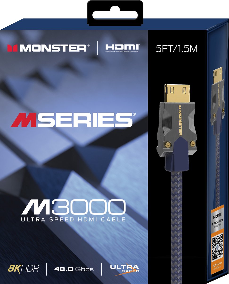 Monster M series M3 UHD Ultra High Speed HDMI Kabel Tested to 48Gbps - 1,5m