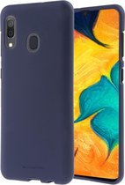 GOOSPERY SOFT FEELING Liquid TPU Drop-proof Soft Case voor Galaxy A30 (donkerblauw)