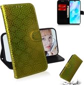 Voor Huawei P30 Lite / Nova 4e effen kleur kleurrijke magnetische gesp horizontale flip pu lederen case met houder & kaartsleuven & portemonnee & lanyard (geel)