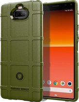 Voor Sony Xperia 8 Full Coverage Shockproof TPU Case (Army Green)