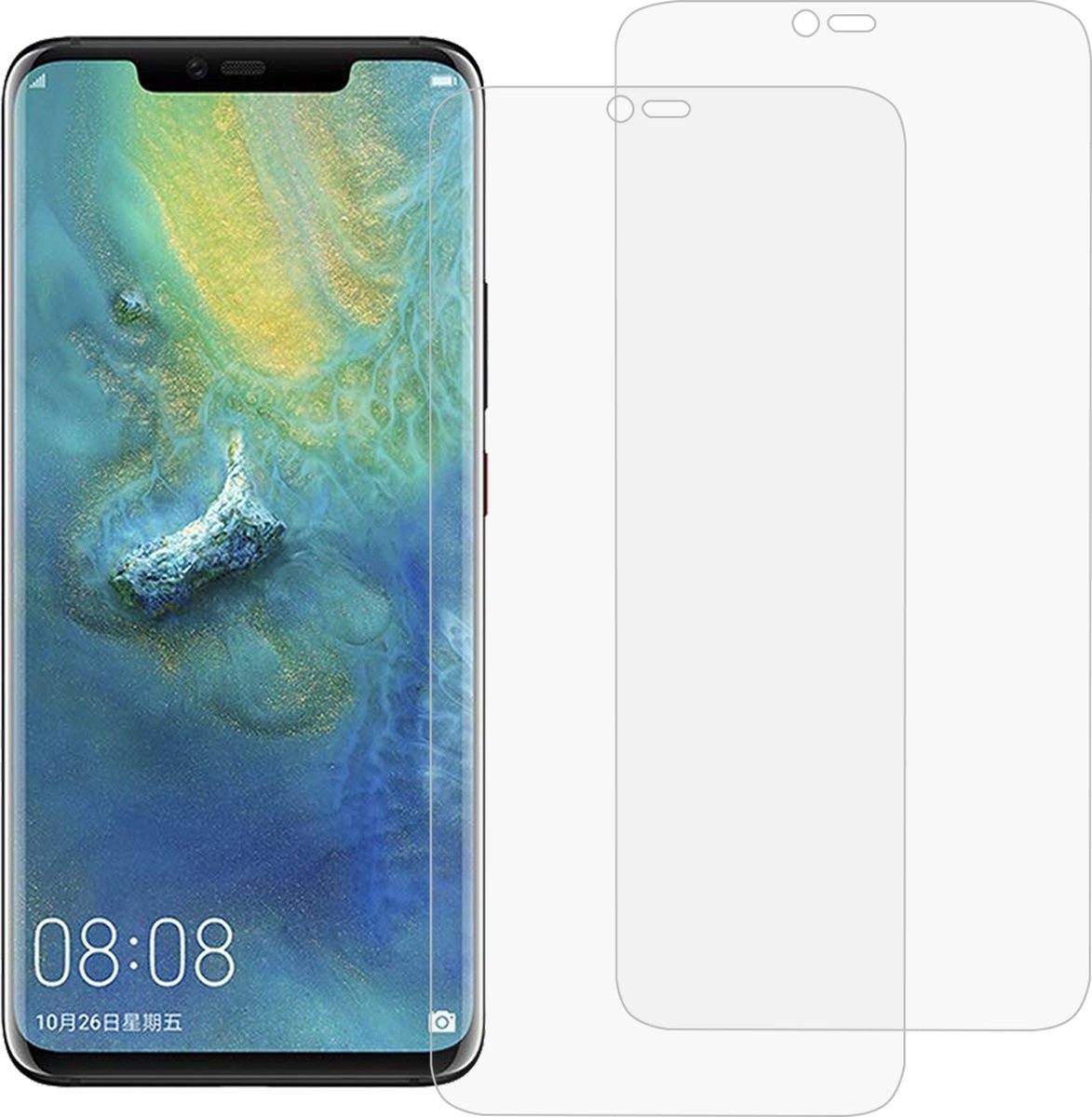 2 STKS 3D gebogen Full Cover Soft PET-film schermbeschermer voor Huawei Mate 20 Pro