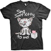 The Big Bang Theory Heren Tshirt -S- Sing Soft Kitty To Me Zwart