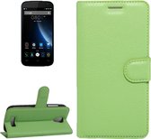 Voor DOOGEE X3 Litchi Texture horizontale flip lederen tas met magnetische gesp & houder & kaartsleuven & portemonnee (groen)