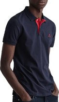 Gant Contrast Collar Pique Poloshirt - Mannen - donkerblauw/rood
