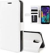 Voor LG K30 2019 / X2 (2019) textuur enkele vouw horizontale flip lederen tas met houder & kaartsleuven & portemonnee (wit)