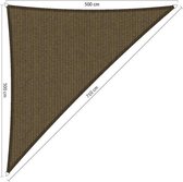 Shadow Comfort® Driehoek 90° schaduwdoek - UV Bestendig - Zonnedoek - 500 x 500 x 710  CM - japans Brown