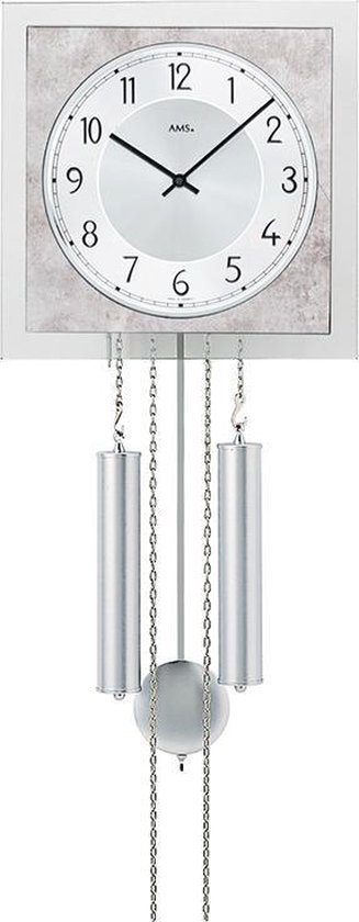 Horloge murale AMS avec pendule argent