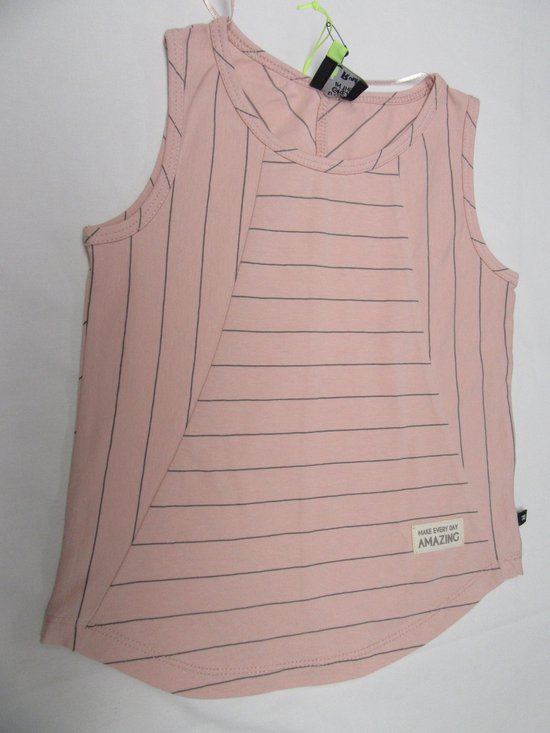 rumbl, fille, t-shirt sans manches, rose, rayure grise, 116/122