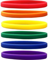 Smalle Siliconen Armbandjes Mix Regenboog - voor Kinderen (zak van 60 stuks)