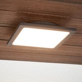 Lucande - LED plafondlamp - 1licht - aluminium, polycarbonaat - H: 4.1 cm - donkergrijs, wit - Inclusief lichtbron