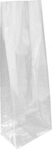Blokbodemzak / traktatiezakje / verpakkingszakje / cadeauzakje transparant PP 40mu 80x270+40mm per 50 stuks