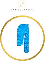 Saucy ragss – Durag – Premium kwaliteit zijdezachte durag – Lange bandjes – wave cap – durag waves – Durag silky – Zijden materiaal – Goede stretch – LICHTBLAUW
