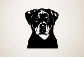 Wanddecoratie - Hond - Rottweiler 10 - XS - 29x24cm - Zwart - muurdecoratie - Line Art