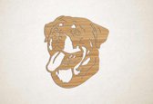 Wanddecoratie - Hond - Rottweiler 14 - S - 51x45cm - Eiken - muurdecoratie - Line Art