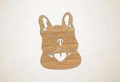 Wanddecoratie - Hond - Franse bulldog 5 - S - 58x43cm - Eiken - muurdecoratie - Line Art