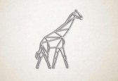 Line Art - Giraffe 1 - M - 74x60cm - Wit - geometrische wanddecoratie