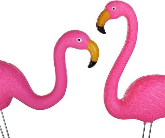 Dhr Renovatie gevolg Flamingo - tuindecoratie - 2 stuks - Roze - Tuinbeeld - Tuin accessoires -  Garden -... | bol.com