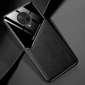Voor Xiaomi Redmi K30 Pro All-inclusive leer + telefoonhoes van organisch glas met metalen ijzeren plaat (zwart)