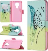 Voor Nokia 5.3 Gekleurde tekening patroon Horizontale flip lederen tas met houder & kaartsleuven & portemonnee (veer)