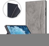 Voor Samsung Galaxy Tab A7 2020 T500 / T505 Marmeren Doek Textuur TPU Horizontale Flip Leren Case met Houder (Grijs)