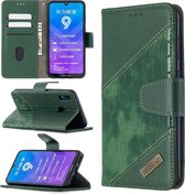 Voor Huawei Y7 (2019) Bijpassende kleur Krokodiltextuur Horizontale flip PU lederen hoes met houder & kaartsleuven en portemonnee (groen)