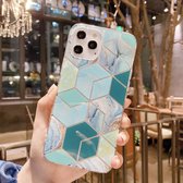 IMD Marble Pattern Shockproof TPU beschermhoes voor iPhone 12 Pro Max (A1)