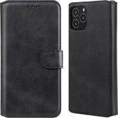 Voor iPhone 12 Max / 12 Pro klassieke kalfsstructuur PU + TPU horizontale lederen flip-hoes, met houder en kaartsleuven en portemonnee (zwart)