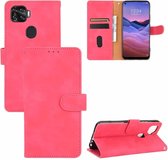 Voor ZTE A1 ZTG01 Effen Kleur Huidgevoel Magnetische Gesp Horizontale Flip Kalf Textuur PU Lederen Case met Houder & Kaartsleuven & Portemonnee (Rose Rood)