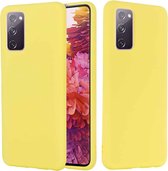 Voor Samsung Galaxy S20 FE / S20 Lite Pure Color Vloeibare siliconen schokbestendige hoes met volledige dekking (geel)