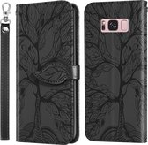 Voor Samsung Galaxy S8 + Life of Tree Embossing Pattern Horizontale Flip lederen tas met houder & kaartsleuf & portemonnee & fotolijst & lanyard (zwart)